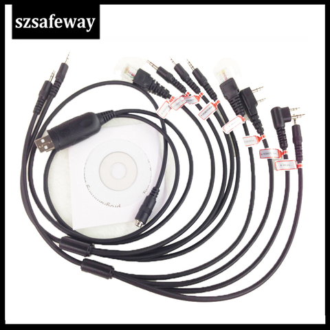 8  in 1 Programming Cable for Motorola PUXING BaoFeng UV-5R for Yaesu for Wouxun Hyt for Kenwood Radio Car Radio ► Photo 1/4