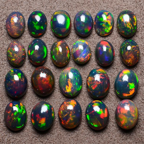 Dyed Natural Opal Loose Gemstone for Jewelry DIY High Quality Black Opal Gemstone ► Photo 1/2