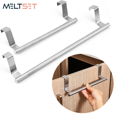 Stainless Steel Towel Rack Bathroom Towel Holder Stand Kitchen Cabinet Door Hanging Organizer Shelf Wall Mounted Towels Bar ► Photo 1/6