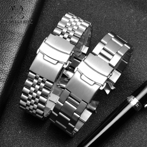 20MM 22MM for SEI-KO SKX007/009 SKX173/175 silver men's watch stainless steel watch bracelet Watch folding buckle Band + Tool ► Photo 1/6