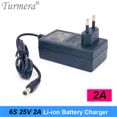 Turmera 12.6V 16.8V 21V 25V 2A 18650 Lithium Battery Charger DC5.5*2.1MM for 3S 4S 5S 6S 12V to 25V Screwdriver Battery Pack Use ► Photo 1/6