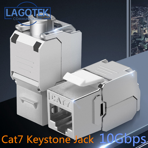 Toolless RJ45 Keystone Cat7 Cat6A Shielded FTP Zinc Alloy Module 10GB Network Keystone Jack Connector Adapter cat7 rj45 ► Photo 1/6