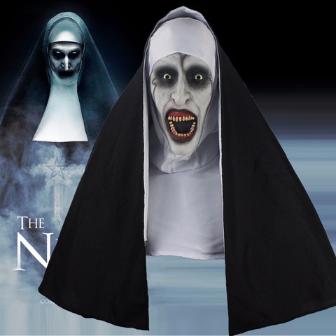 The Nun Horror Mask Cosplay Valak Scary Latex Masks With Headscarf Full Face Helmet Halloween Party Props 2022 Drop Shipping ► Photo 1/6