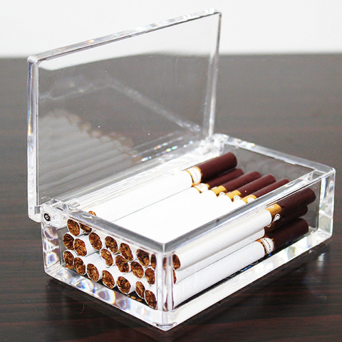 20 cigarettes transparent acrylic cigarette case Men's Hotel Desktop Flip Dustproof Moisture-proof business card Cotton swab box ► Photo 1/6