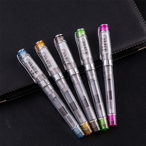 Wingsung Candy Color Transparent Fountain Pen Extra Fine Nib 0.38mm Student Practice Writing Ink Pens School Office Supplies ► Photo 1/6