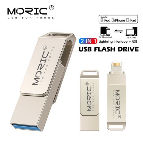 Metal USB Flash Drive 128gb OTG Pen Drive 32gb 64gb Usb2.0 Flash Disk for  iPhone X/8 Plus/8/7 Plus USB Memory Stick with keyring - Price history &  Review
