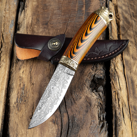 XITUO Damascus Steel Paring Knife Kitchen Chef Knife Japanese Samurai Portable Household Outdoor Camping Hunting ebony Handle ► Photo 1/6