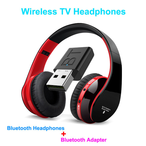 FLOVEME TV Bluetooth Headphones HiFi bluetooth headset Deep Bass Wireless Headphone with Transmitter Stick For TV Computer Phone ► Photo 1/6
