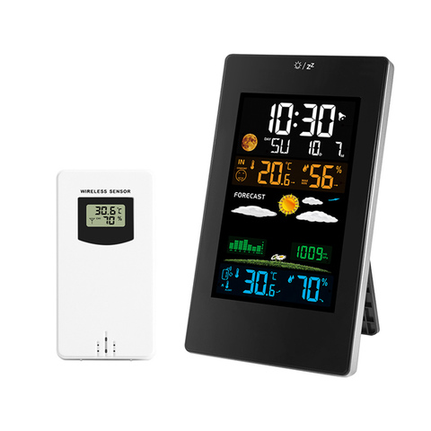Wireless Weather Station Indoor Outdoor Weather Forecaster with Sensor Digital Thermometer Hygrometer Monitor with Alarm Clock ► Photo 1/6