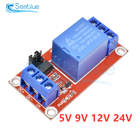 DC 5V 9V 12V 24V 1 Channel Relay Module With Optocoupler Shield Board High And Low Level Trigger Power Supply Module For Arduino ► Photo 1/6