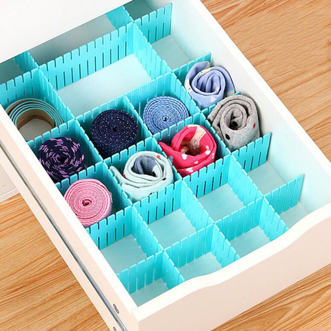 Buy Online 4pcs Lot Adjustable Drawer Separator Plastic Diy Divider Clapboard Household Space Saving Tool Underwear Socks Storage Organizer Alitools