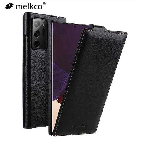 Vertical Open Genuine Leather Flip Phone Case for Samsung Galaxy S20 Ultra S10 20 9 8 Note20 Ultra 10 Plus Business Bag Cover ► Photo 1/6