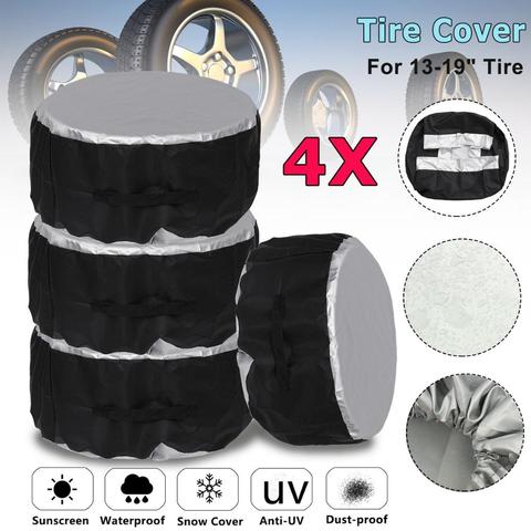 4Pcs Universal 13-19 16-20inch Car SUV Tire Cover Case Spare Tire Wheel Bag Tyre Spare Storage Tote Polyester Oxford Cloth ► Photo 1/6