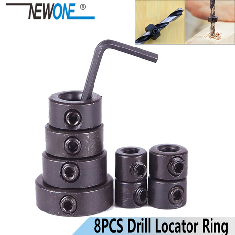 NEWONE 8pc/sets Metric Drill Bit Shaft Depth Stop Collars Woodworking Drill Bit Limited Ring Collar ► Photo 1/4