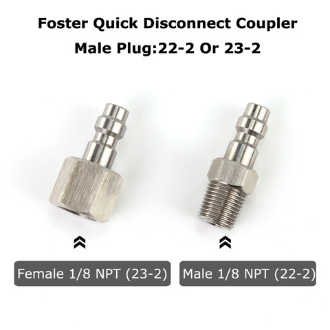 New Foster Quick Disconnect Coupler Stainless Steel Male Plug 22-2 Or 23-2 (1/8 Npt thread ) ► Photo 1/5