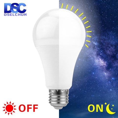 LED Dusk To Dawn Sensor Light Bulb E27 5W 7W 9W 12W AC 110V 220V 85-265V Day Night Light Auto ON/OFF LED Smart Lamp For Garden ► Photo 1/6