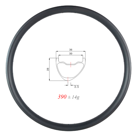 390g SUPER LIGHT 29er MTB XC AM 36mm asymmetric TUBELESS carbon rim 28mm deep 30mm inner 24H 28H 32H disc mountain bike wheel ► Photo 1/6