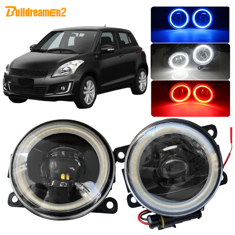 Buildreamen2 For Suzuki Swift MZ EZ Hatchback 2005-2015 Car H11 LED Fog Light Assembly Angel Eye DRL Daytime Running Light 12V ► Photo 1/6