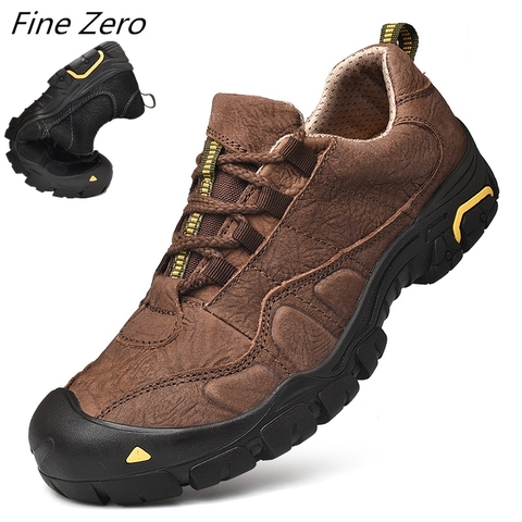 Men's Tactical Boots Genuine Leather Men Outdoor Shoes Breathable Sneakers Non-slip Wear Mountain Hiking Shoes Men Hunting Boots ► Photo 1/6