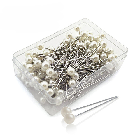 100pcs/box 36mm Round Pearl Head Dressmaking Pins Weddings Corsage Florists Sewing Pin Mixed Color Accessories GYH ► Photo 1/6