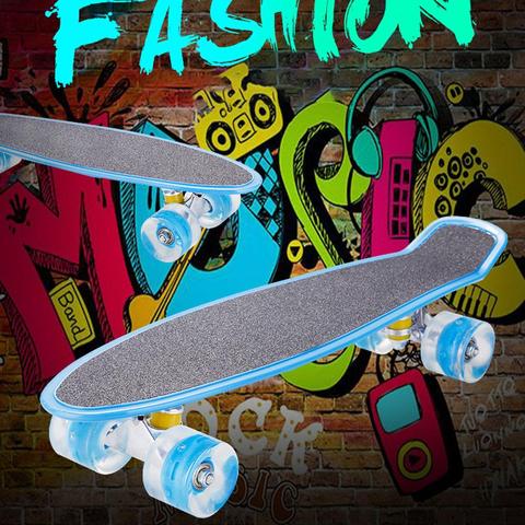 22 Inch Cruiser Board Kids Skateboard with LED Light up Wheels Perfect for Kids Teens Adults ► Photo 1/6