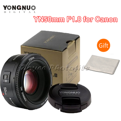 YONGNUO YN50mm F1.8 Camera Lens for Nikon F Canon EOS Auto Focus Large Aperture Lense for DSLR Camera D800 D300 D700 D3200 D3300 ► Photo 1/6