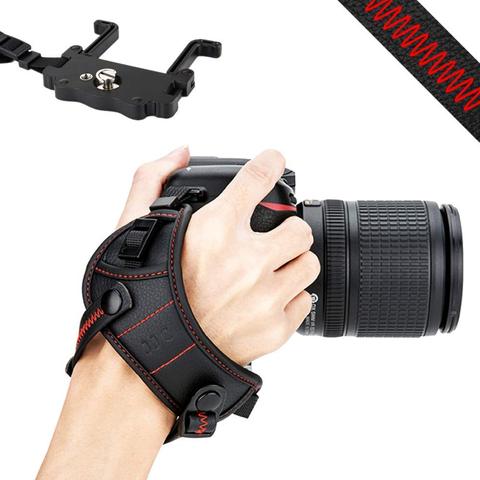 JJC DSLR Camera Hand Grip Strap Wrist Strap w/U Plate Stand for Nikon D850 D810 D750 D610 D7500 D7200 D7100 D5600 D5500 D3500 ► Photo 1/6