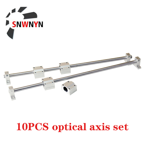 10pcs/Set Optical Axis OD8/10/12/16mm Linear Rail Shaft 200-600mm+SCS8/10/12UU Linear Bearing Blocks+SK8/10/12 Bearing Support ► Photo 1/6