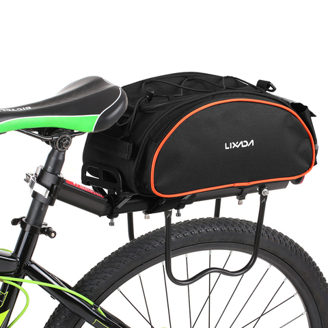 Lixada Bicycle Rear Seat Bag 13L Waterproof Cycling Bike Rack Seat Bag RearTrunk Pannier Backseat Bag Handbag Shoulder Bags ► Photo 1/6