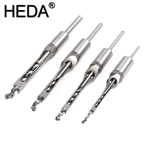 6/8/10/12mm 4Pcs/Set Woodworking Tools Twist Square Hole Drill Bits Auger Mortising Chisel Saw For DIY Furniture Without Screws ► Photo 1/6