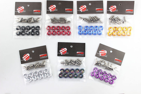 Fender Washer JDM Style fit Any 6mm Hole Bumpers Engine Dress Up License Plate Aluminum Washers With Bolts ► Photo 1/6