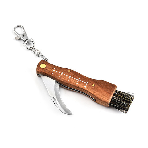 Dropship Mini Portable multi-function folding knife camping knives rosewood handle collecting mushroom knife with brush tool ► Photo 1/5