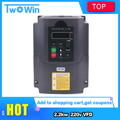 1.5KW 2.2KW/0.75KW 220V VFD Single Phase input and 3 Phase Output Frequency Converter/Adjustable Speed Drive /Frequency Inverter ► Photo 1/6