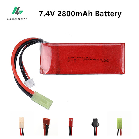 7.4V 2800mAh Lipo Battery for FT009 Udi UDI902 144001 A959 12428 12423 RC Boat Spare Parts 2S 7.4 V 2800 Mah 25C RC Toys Battery ► Photo 1/4