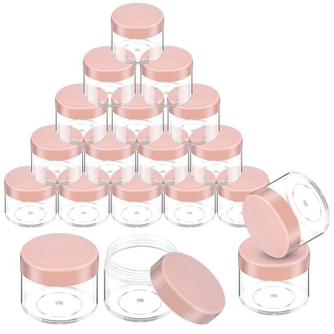 20Pcs 20ml Acrylic Round Clear Jars with Lids for Lip Balms Creams  DIY Make Up Cosmetics Samples lip gloss Containers Set ► Photo 1/6