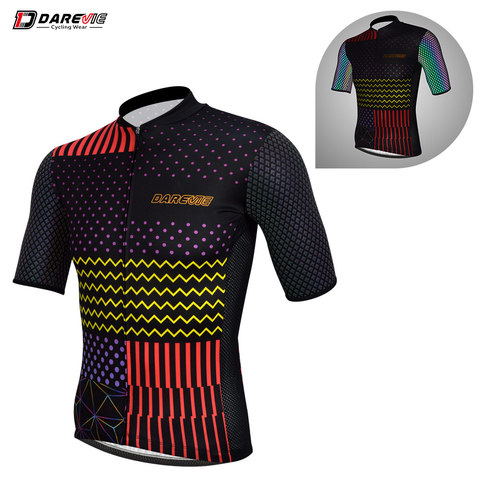Darevie Pro Cycling Jersey Cool Reflective Cycling Jersey Breathable Team Bike Jersey MTB Road Cycling Clothing Top Jersey Men ► Photo 1/6