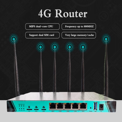 Gigabit openWRT WiFi router with dual SIM card slots 1200Mbps 2.4G /5.0GHz dual-band 4G LTE industrial-grade Gigabit router ► Photo 1/6