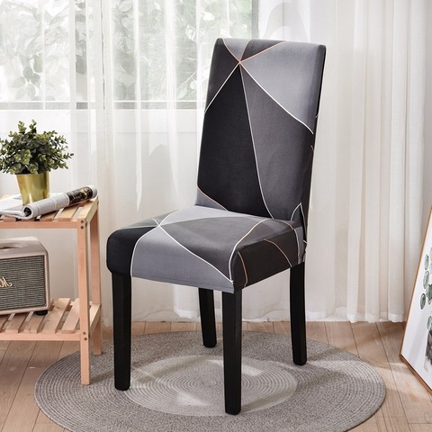 Geometric Dining Chair Cover Spandex Elastic Chair Slipcover Case Stretch Chair Covers for Wedding Hotel Banquet Dining Room ► Photo 1/6