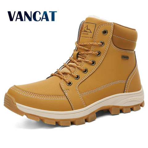 New Winter Men Boots Fur Warm Snow Boots Men Winter Boots Work Shoes Men waterproof Ankle Boots Outdoor Men's Sneakers Footwear ► Photo 1/6