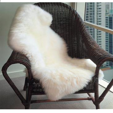 Faux Mat Soft Hairy manta Carpet Alfombra Sheepskin Chair mat Seat Pad Plain Skin Fur Plain Fluffy Area Rugs Washable Bedroom ► Photo 1/6