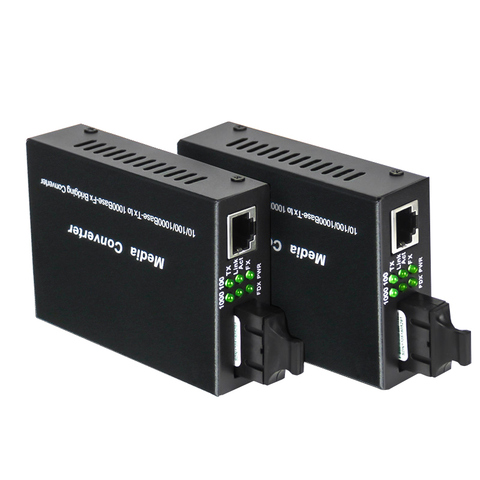 Gigabit Ethernet Fiber Media Converter with a Built-in 1Gb Singlemode SC Transceiver,10/100/1000M RJ45 to 1000Base-LX,up to 20km ► Photo 1/5