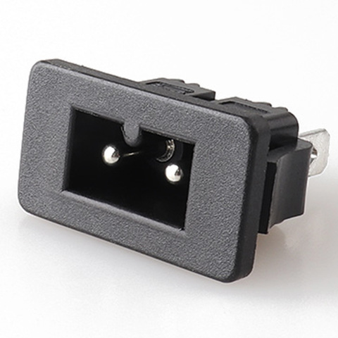 LZ-8-6D Wholesale AC 250V 2.5A IEC 60320 C8 Black 2 Terminal Power Plug Inlet Socket ► Photo 1/1