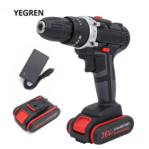 Rechargeable Home Pistol Electric Drill Cordless Impact Drill 2 Speed Forward Reverse Electric Screwdriver Woodworking Tool ► Photo 1/6