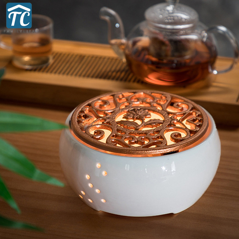 Hollow Candle Teapot Warmer with Candle Tray Tea Heat Base Tea