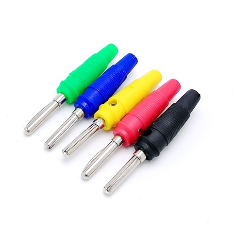 5 color copper 4mm banana plug High elasticity single pin weldless 10pcs/lot ► Photo 1/1