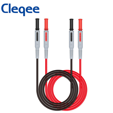 Cleqee P1032 4mm Banana Plug Test Lead Dual Ended Banana Plug Test Cable 1000V 15A 1M for Multimeter Testing ► Photo 1/4