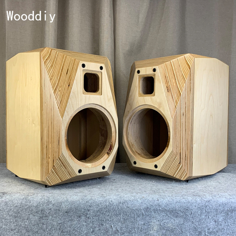 Wooddiy 5/6.5/8 inch empty loudspeaker cabinet two way wood bookshelf speaker classic empty speaker box one pair  birch plywood ► Photo 1/6