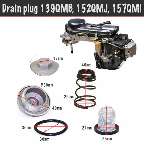 Engine plug 4 T 50-150 SS (plum) with spring and mesh for 139qmb, 152qmj, 157QMI,158QMJ/valve 139FMB, 147FMH, 152FMI ► Photo 1/6