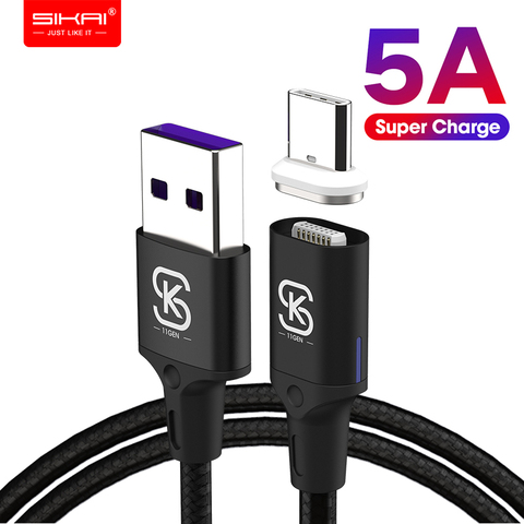 SIKAI 11th Gen 5A Magnetic Cables 3 in 1 Micro usb Type C Fast Charging For iphone 3A huawei Mate 30 P20 honor Xiaomi Data 1.2m ► Photo 1/6