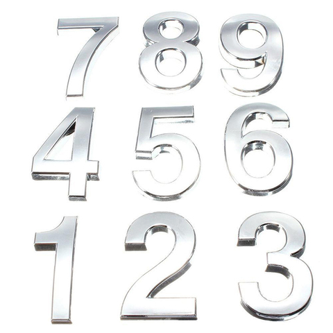 House Number 0-9 Digits Sticker Plate Sign Numeral Door Plaque Apartment Home Hotel Office Door Address Sticker ABS plastic ► Photo 1/6